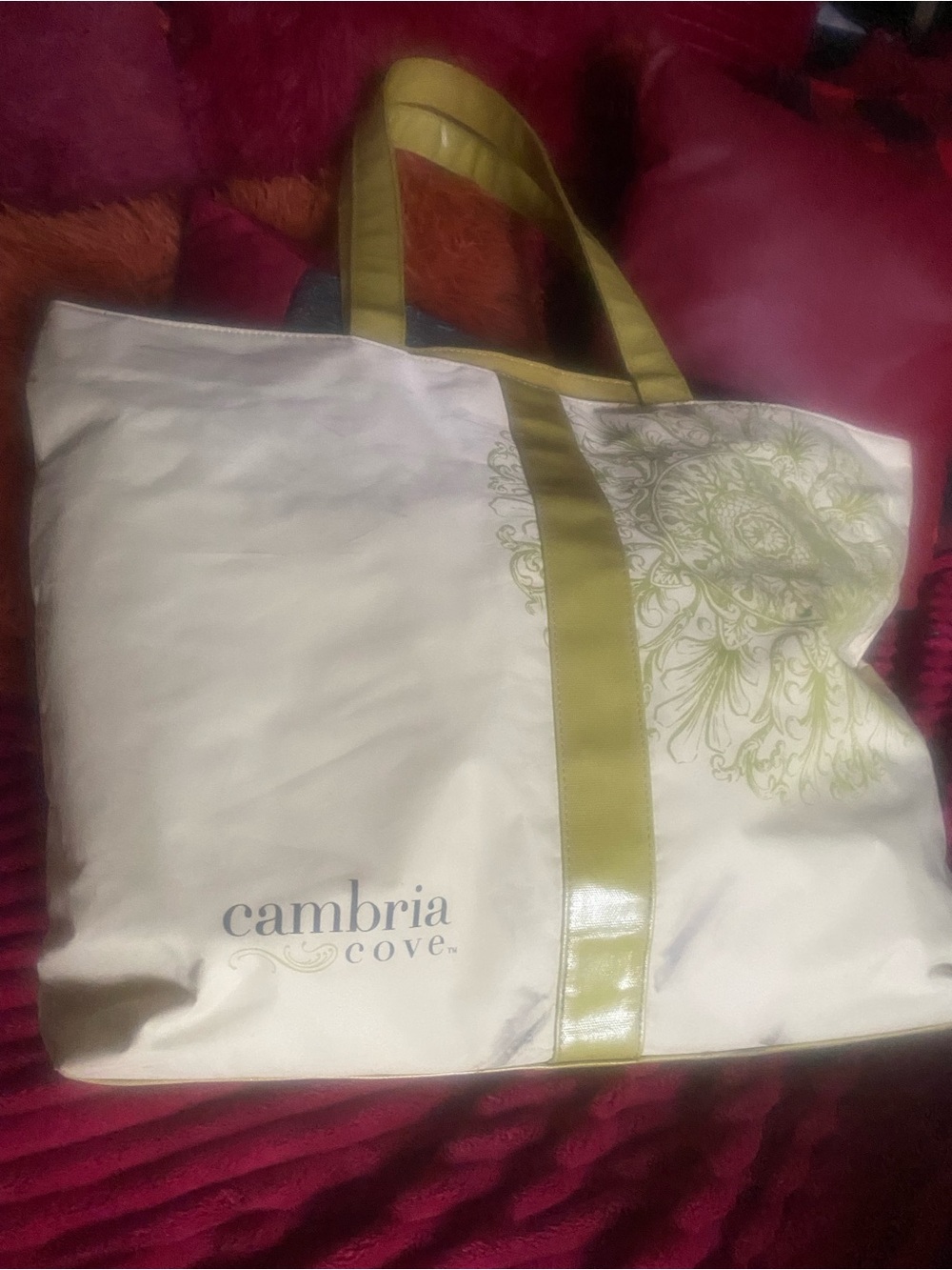 Mercedes benze designer tote Cream and Olive Tote Bag
